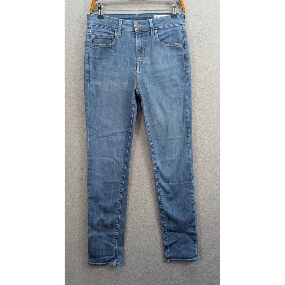 Aviator Fly Slim Vintage Indigo Denim Jeans Women's Size 28 Made‎ in USA Stretch